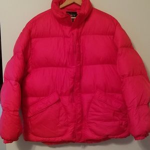 J Crew Red Puffer Coat Jacket Warm Winter Down